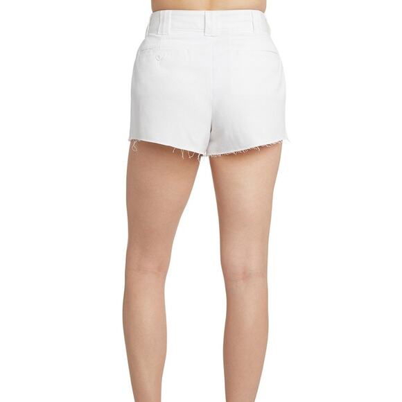 Dickies Shorts NWT Frayed Hem White Worker Front Pockets High Rise Red Logo 3 - Picture 4 of 7